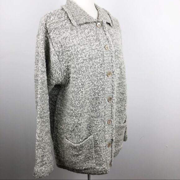 Le Moda Gray Wool Blend Button Up Coat Large - Picture 6 of 16